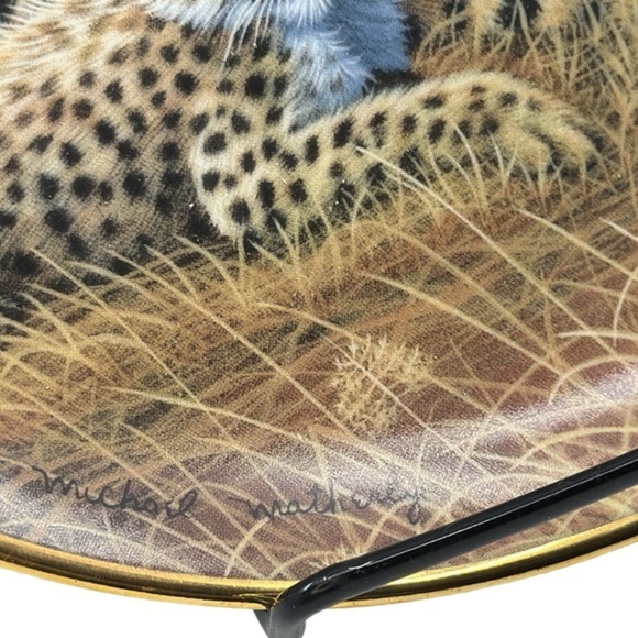 Franklin Mint Heirloom National Wildlife Federation Cheetah & Cubs Figurine RARE - Picture 4 of 4